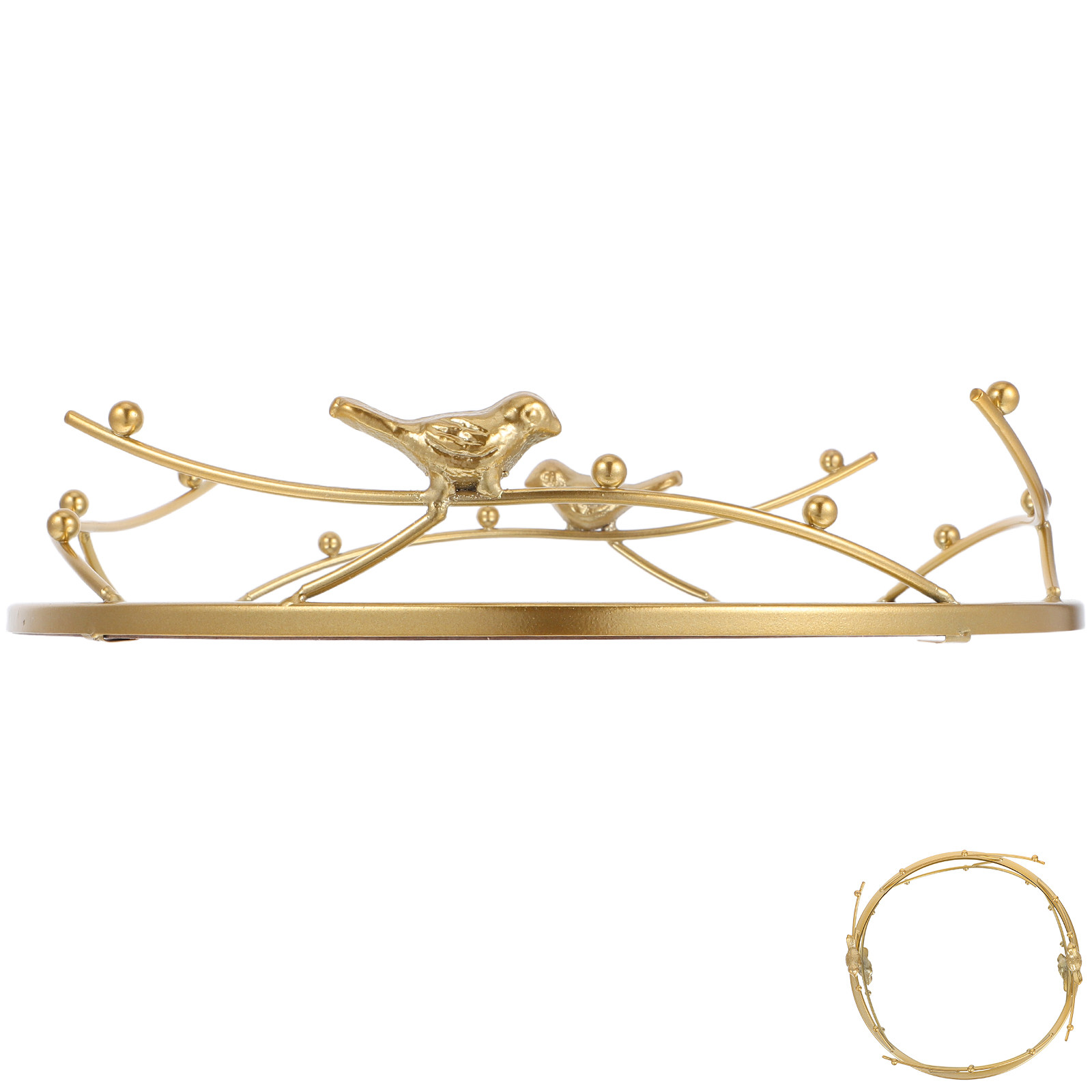 Decorative Mirror - Nordic Golden Mirrored Vanity Tray Round