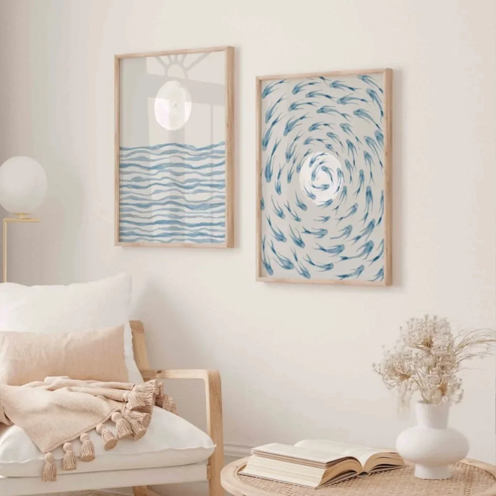 Abstract Canvas Set - 2pcs frameless Canvas Painting A Set