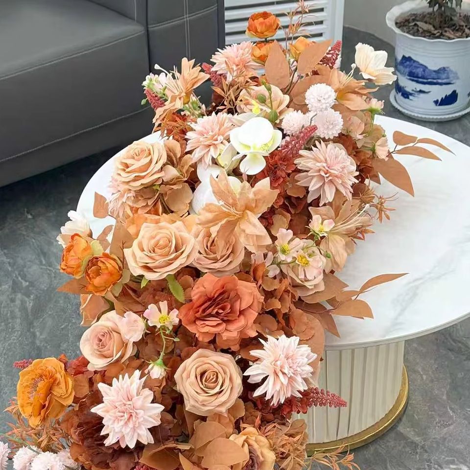 Table Runner - 2M Luxury 5D Orange Caramel Autumn