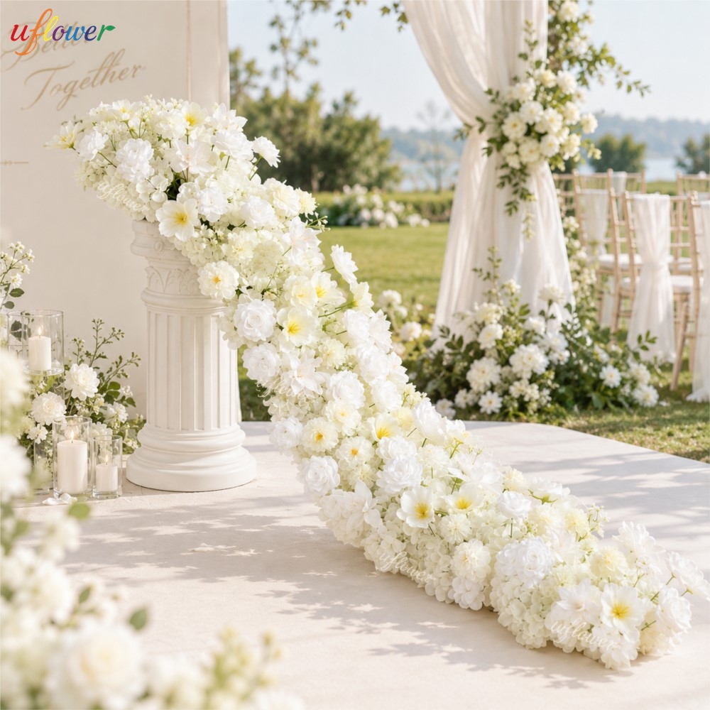 Uflower White Rose Hydrangea A - Table Runner recension och pris