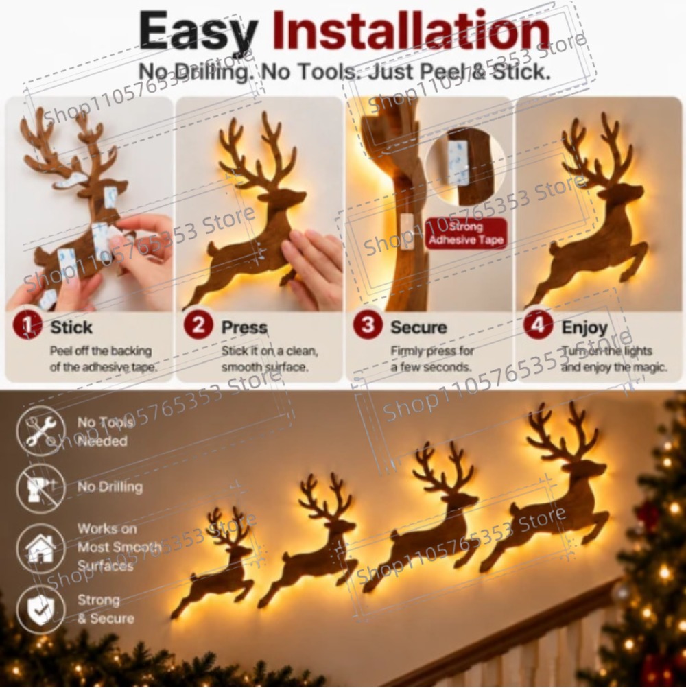 2027 Reindeer Glow Christmas D - Wall Sticker recension och pris