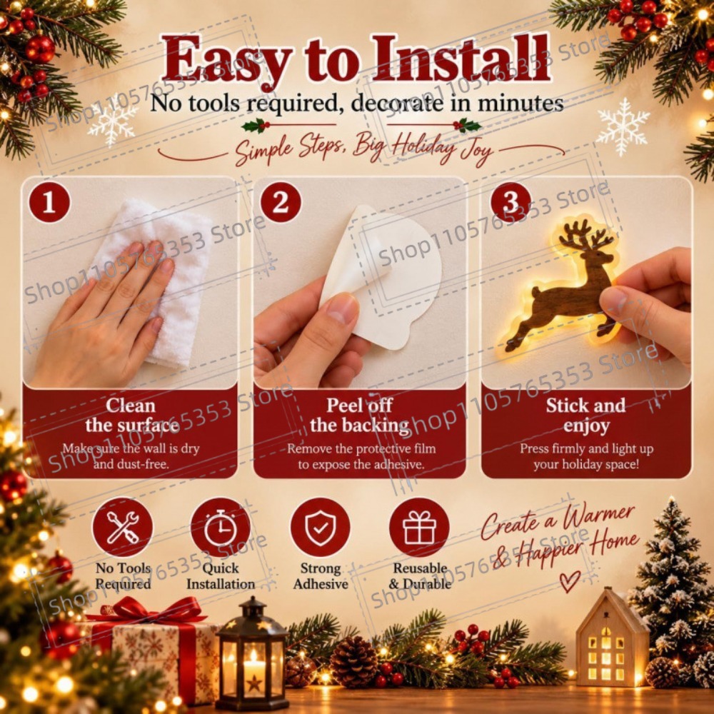 2027 Reindeer Glow Christmas D - Wall Sticker recension och pris
