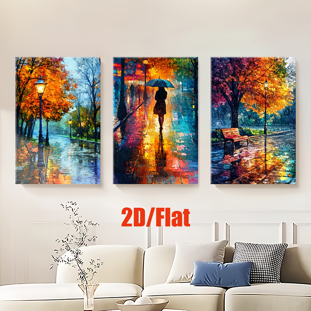 （NoFrame 3PCS）-2D Flat, 2D Fla - Abstract Canvas Set recension och pris