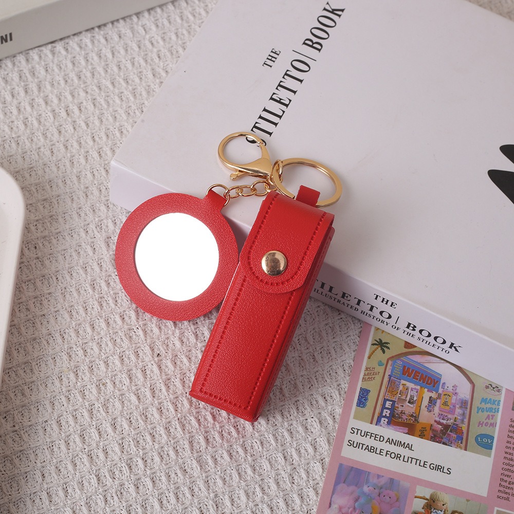 Portable PU Leather Lipstick B - Decorative Mirror recension och pris