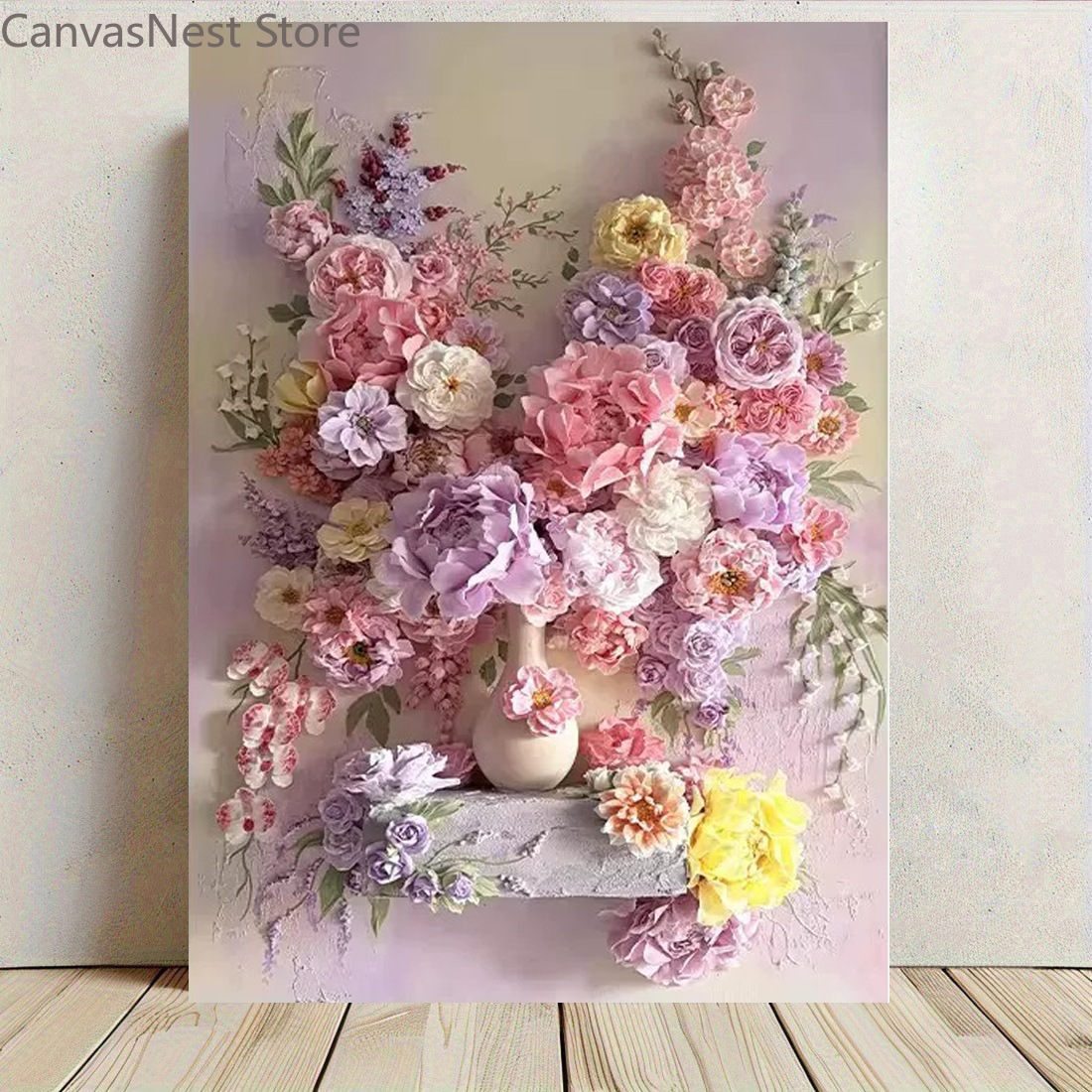 Vintage Flower Vase Canvas Wal - Abstract Canvas Set recension och pris