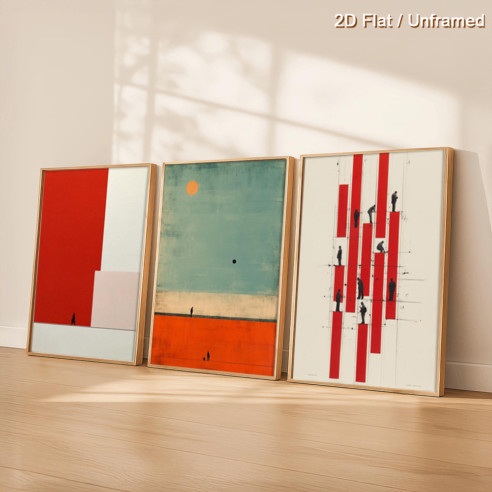 （NoFranme 3PCS）-2D Flat, 2D Fl - Abstract Canvas Set recension och pris
