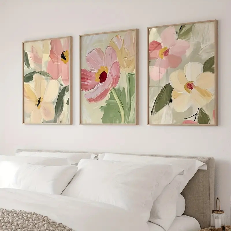 3pcs/Set Pastel Floral Canvas  - Abstract Canvas Set recension och pris