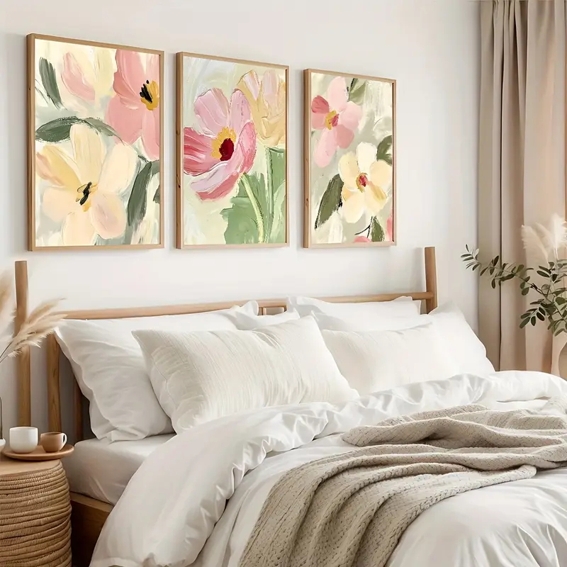 3pcs/Set Pastel Floral Canvas  - Abstract Canvas Set recension och pris