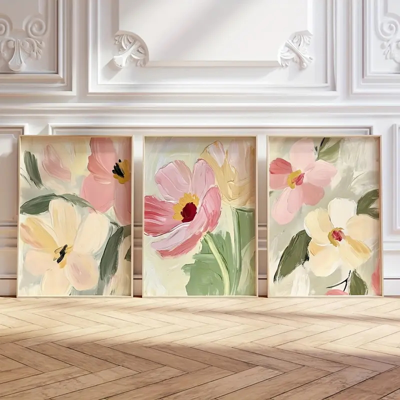 3pcs/Set Pastel Floral Canvas  - Abstract Canvas Set recension och pris