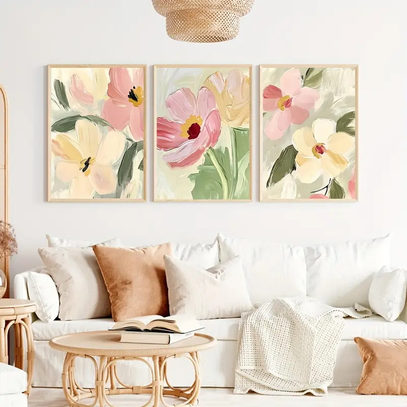 3pcs/Set Pastel Floral Canvas  - Abstract Canvas Set recension och pris