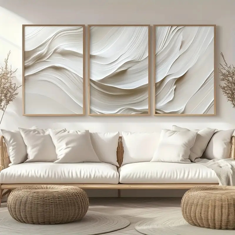 3pcs/set Neutral Beige Simple  - Abstract Canvas Set recension och pris