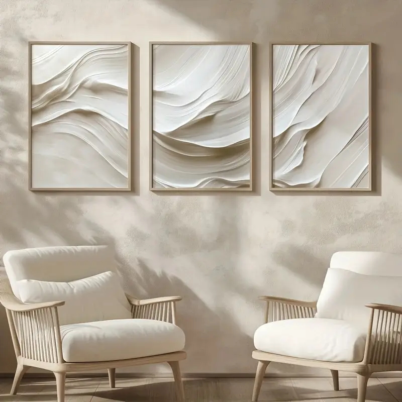 3pcs/set Neutral Beige Simple  - Abstract Canvas Set recension och pris