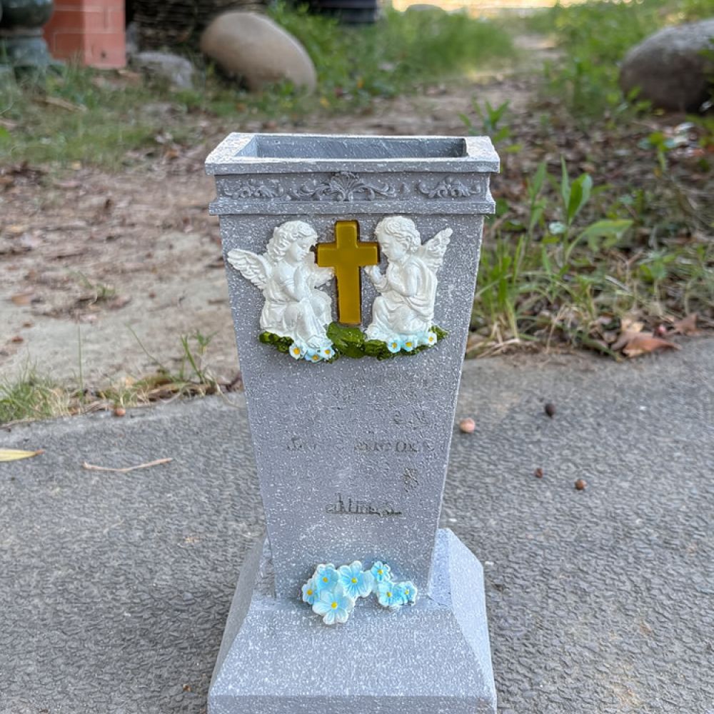 Resin Solar Cross Cemetery Vas - Vase Decor recension och pris