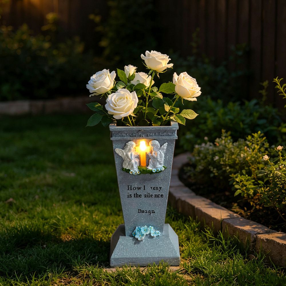 Resin Solar Cross Cemetery Vas - Vase Decor recension och pris