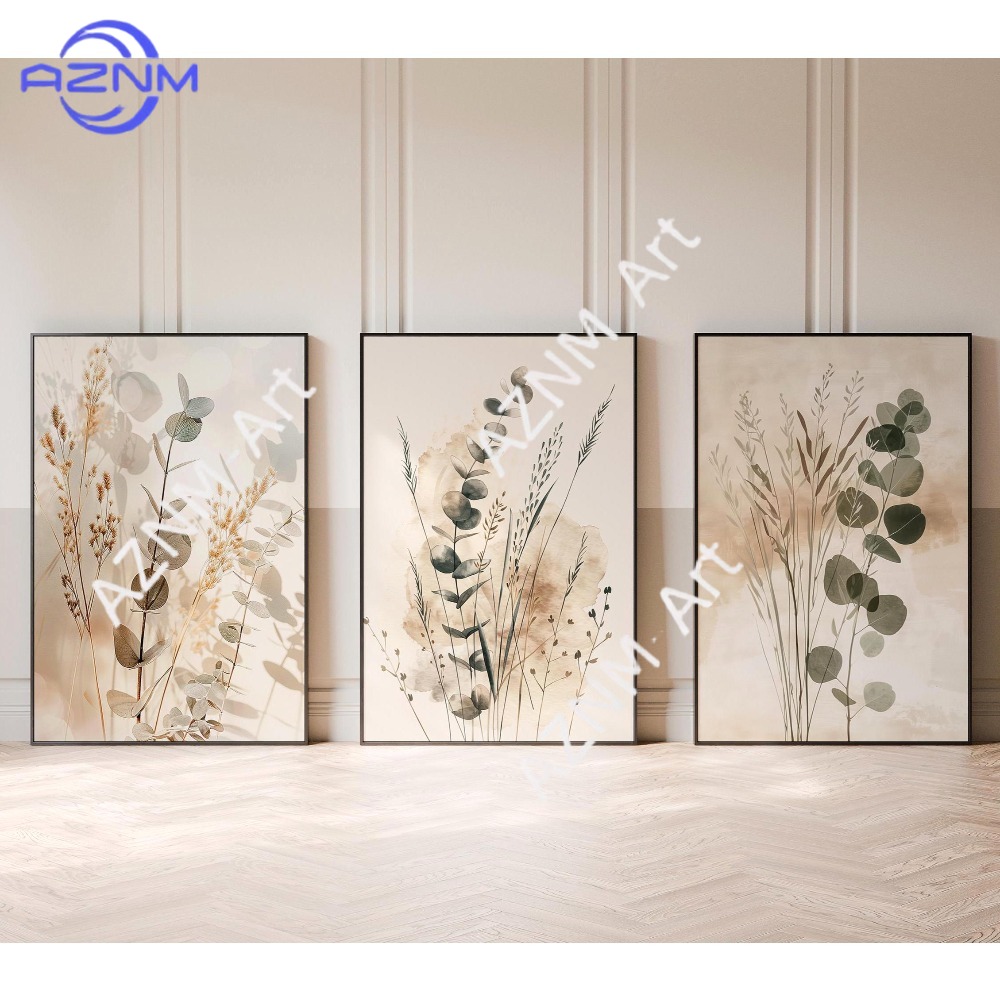 1/3PCS ，Botanical Wall Art Set - Abstract Canvas Set recension och pris