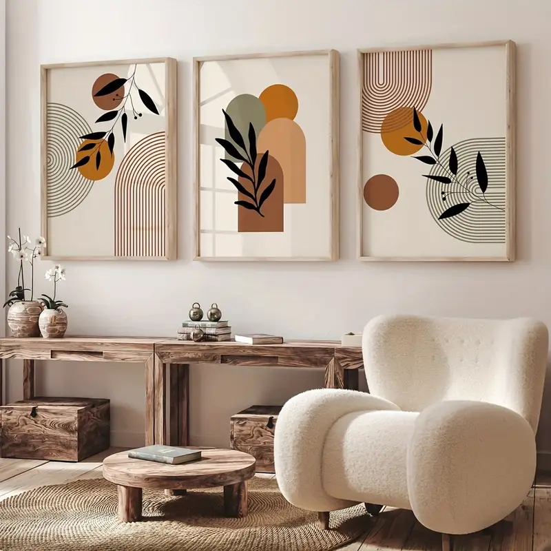 3pcs Bohemian-style Plant Geom - Abstract Canvas Set recension och pris